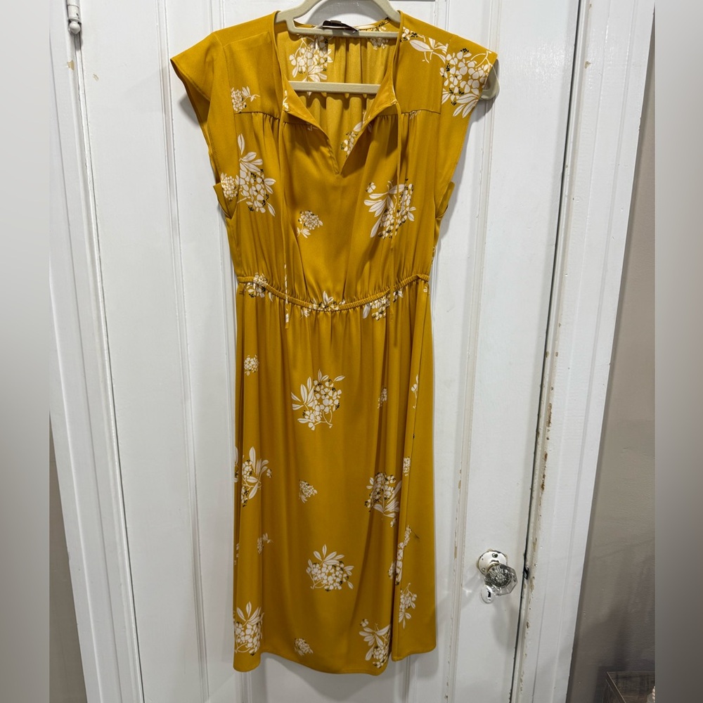 Ann Taylor LOFT Yellow Midi Dress SP - Picture 2 of 12